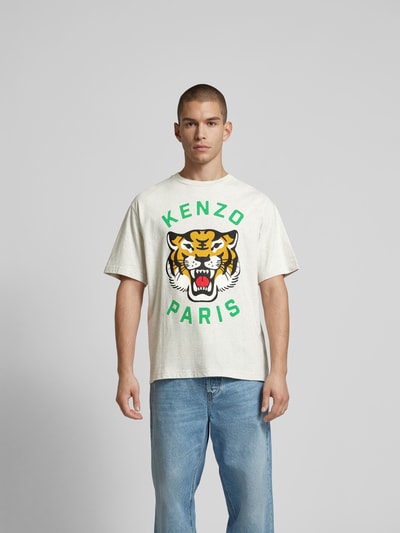 Kenzo T-Shirt mit Label-Print Mittelgrau Melange 4