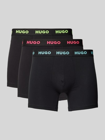 HUGO CLASSIFICATION Boxershort met elastische band met logo in een set van 3 stuks Zwart - 1