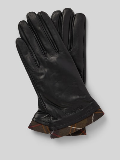 Barbour Handschoenen van echt leer, model 'TARTAN' Zwart - 1