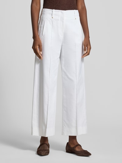 Luisa Cerano Wide Leg Hose mit Längsnähten Weiss 4