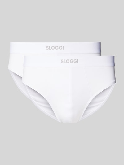 Sloggi Slip mit elastischem Label-Bund Modell 'EVER' Weiss 1