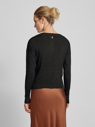 Patrizia Pepe Gebreide pullover met boothals Zwart - 5