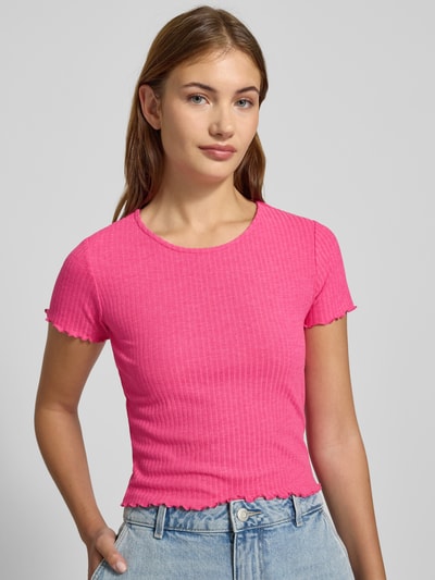 Only Regular Fit T-Shirt mit Frill Modell 'EMMA' Pink 3
