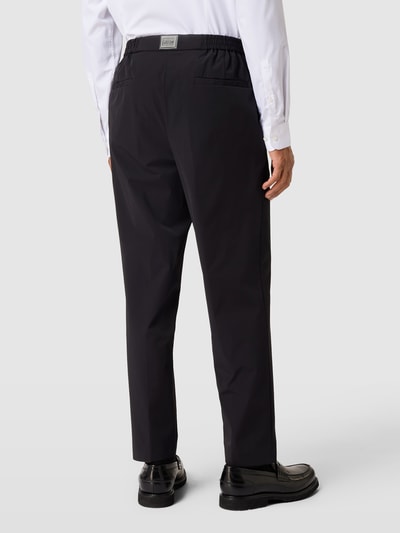 HUGO Spodnie do garnituru z delikatnym tkanym wzorem model 'Gos' Czarny 5