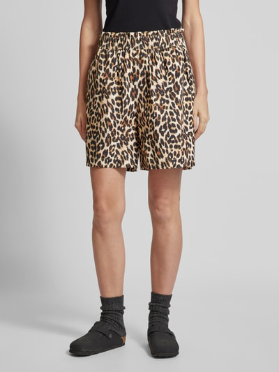 LOLLYS LAUNDRY Flared Shorts mit Animal-Print Modell 'Asta' Mittelbraun 4