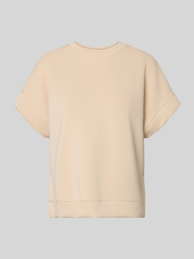 Produktfoto, Sweatshirt aus Modal-Mix mit Kappärmeln von Rich & Royal in Beige, Relaxed-Fit, Rundhalsausschnitt, glatte Struktur.