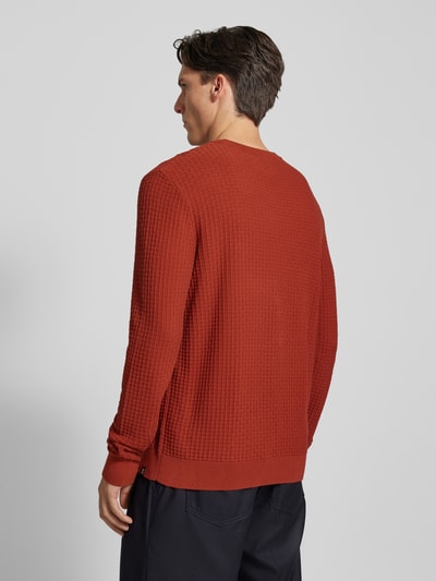 Armedangels Gebreide pullover met ribboorden, model 'GRAANMO' Roestrood - 5