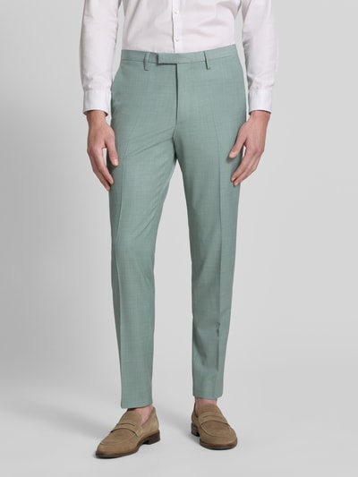 Männermodel trägt Anzughose mit französischen Eingrifftaschen von CINQUE, Material-Mix mit Schafswolle-Anteil, Straight Fit, Ganzkörperansicht von vorne.