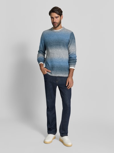 Samsøe Samsøe Slim Fit Pullover mit Woll-Alpaka-Anteil in Strick-Optik Hellblau 1