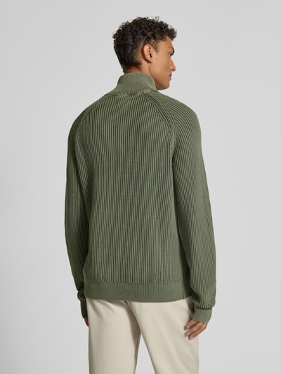 MCNEAL Gebreide pullover met ribboorden Olijfgroen - 5