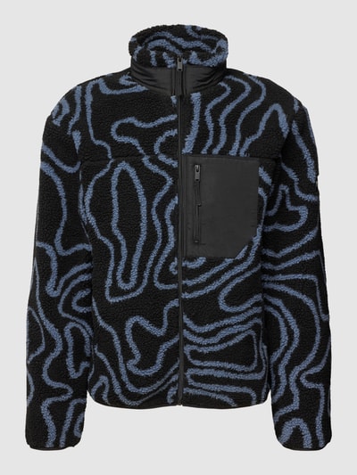 MCNEAL Jacke aus Teddyfell mit Allover-Muster Schwarz 2
