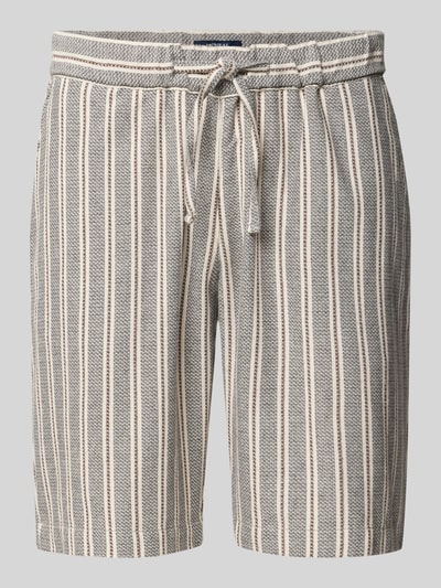 Produktfoto, Bermudas mit Gesäßleistentasche und Kordelzug von MCNEAL, mehrfarbig gestreift, Baumwoll-Mix, Straight Fit, strukturierte Oberfläche