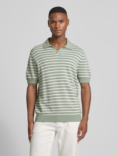 MCNEAL Regular fit poloshirt met V-hals Lindegroen - 4