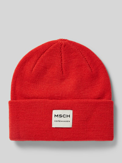 MSCH Copenhagen Beanie mit Label-Patch Modell 'Mojo' Rot 1