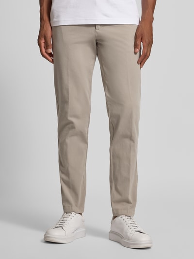 BOSS Slim fit broek van katoenmix, model 'KAITON1' Beige - 4