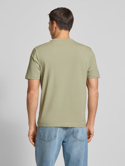 BOSS Orange Regular fit T-shirt van katoenmix Lindegroen - 5