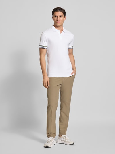 BOSS Green Slim Fit Poloshirt aus reiner Baumwolle Modell 'POLO ZONE' Weiss 1