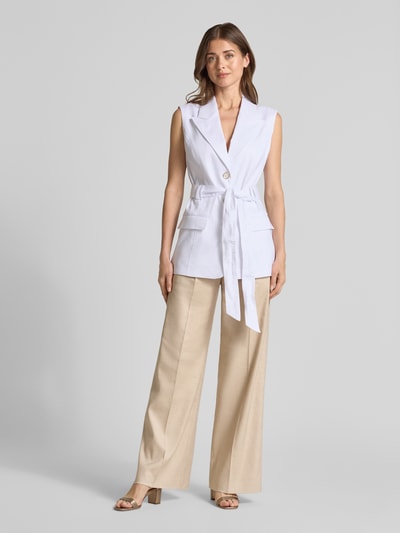 GUESS Weste aus Leinen-Mix mit Bindegürtel Modell 'CARLA' Weiss 1