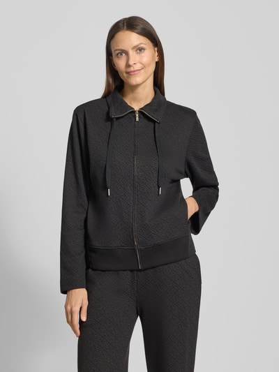 BOSS Bluza rozpinana o kroju relaxed fit z mieszanki bawełny model ‘MONOGRAM’ Czarny 4