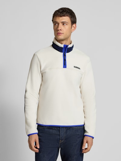 Napapijri Sweatshirt mit Label-Stitching Modell 'DERGANA' Offwhite 4