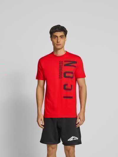 Dsquared2 Slim Fit T-Shirt aus reiner Baumwolle Rot 4