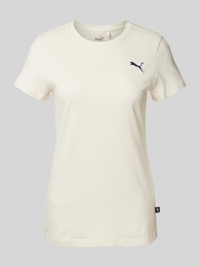 Puma T-shirt z wyhaftowanym logo Złamany biały 2