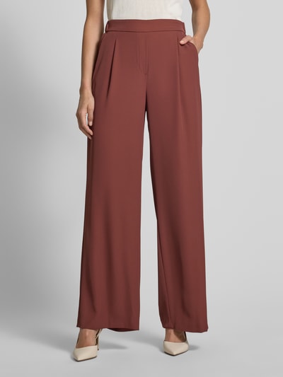 Jake*s Collection Relaxed fit pantalon, model 'CrepePant' Bordeaux - 4