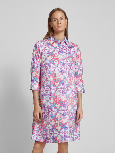 Christian Berg Woman Knielange jurk met all-over print Helder paars - 4