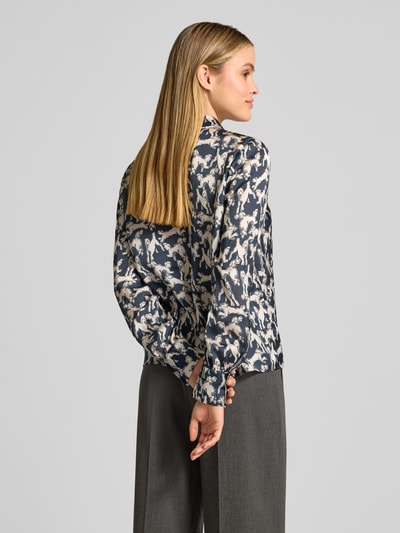 Jake*s Collection Relaxed Fit Hemdbluse mit Allover-Animal-Print Dunkelblau 5