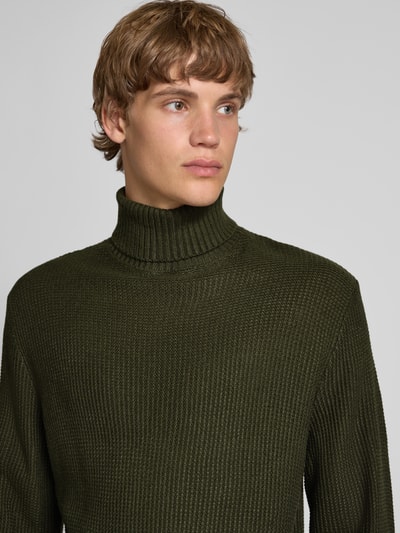 Jack & Jones Coltrui met structuurmotief, model 'ROY' Donkergroen - 3