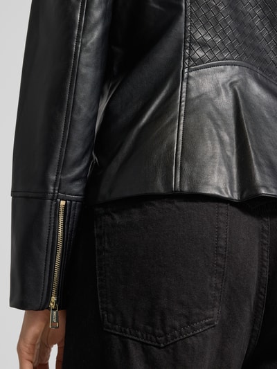 GUESS Bikerjack in leerlook met opstaande kraag model 'CLAUDINE' Zwart - 3
