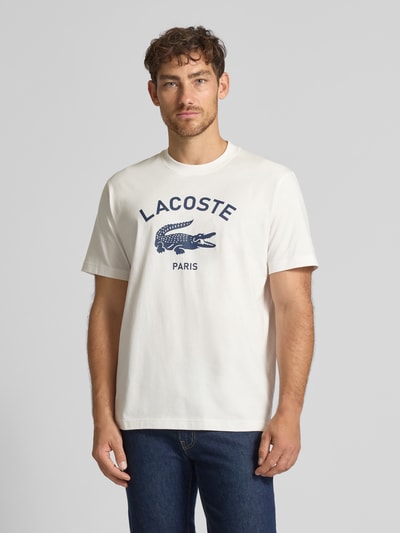 Lacoste Regular Fit T-Shirt aus reiner Baumwolle Offwhite 4