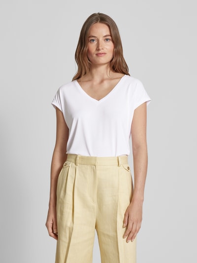 Vero Moda T-Shirt mit V-Ausschnitt Modell 'FILLI' Weiss 4