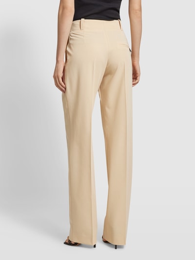 HUGO Regular fit stoffen broek met persplooien, model 'Hulana' Beige - 5