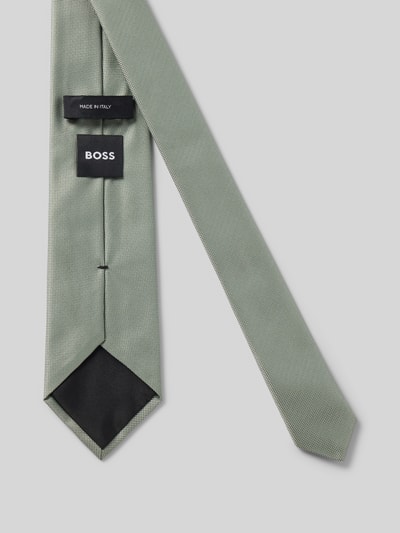 Produktfoto, Krawatte aus Seide-Mix Modell 'H-Tie 7,5 CM-262' von BOSS in hellem Grün mit feiner Struktur, glatter Textur, Herren Krawatte von BOSS