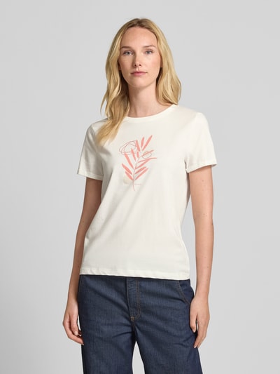 Tom Tailor Regular Fit T-Shirt aus reiner Baumwolle Offwhite 4