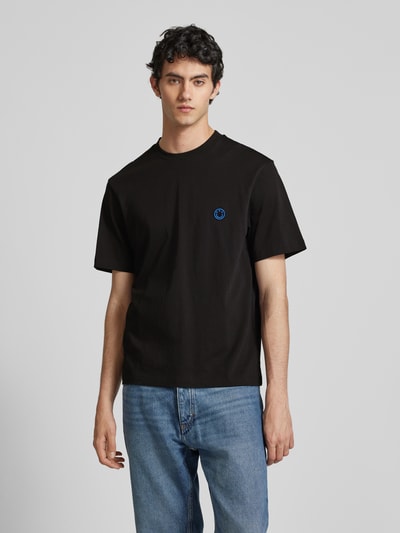 Hugo Blue T-Shirt mit Logo-Badge Modell 'Niley' Black 4