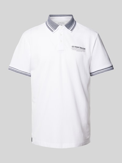 Tom Tailor Regular fit poloshirt met labelprint Wit - 2