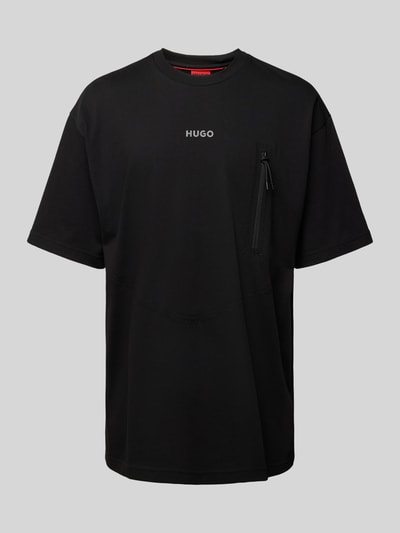 HUGO T-Shirt mit Label-Print Modell 'Doforesto' Black 2