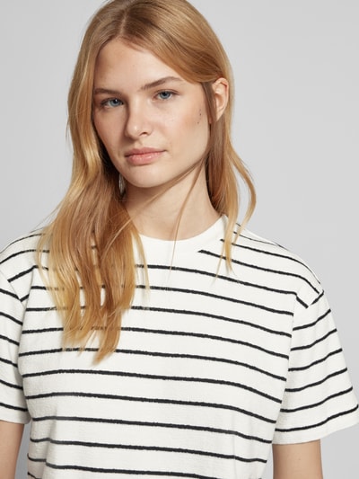 JAKE*S STUDIO WOMAN T-shirt in gebreide look met streepmotief Zwart - 3