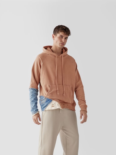 Greg Lauren Hoodie im Patchwork-Look Mittelbraun 4