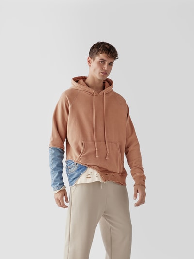 Greg Lauren Hoodie im Patchwork-Look Mittelbraun 4