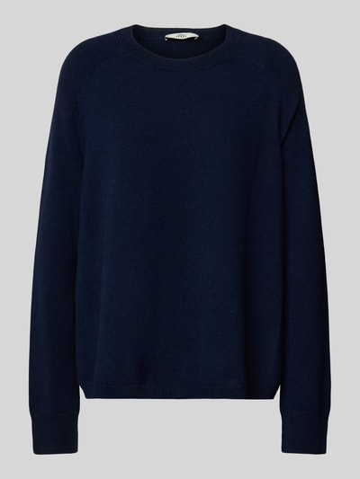 0039 Italy Gebreide pullover van kasjmiermix met raglanmouwen, model 'NIKITA' Donkerblauw - 2