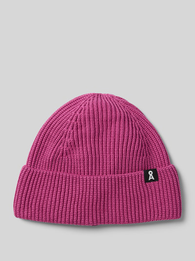 Armedangels Czapka beanie z detalem z logo model ‘NILDAAO’ Mocnoróżowy 1