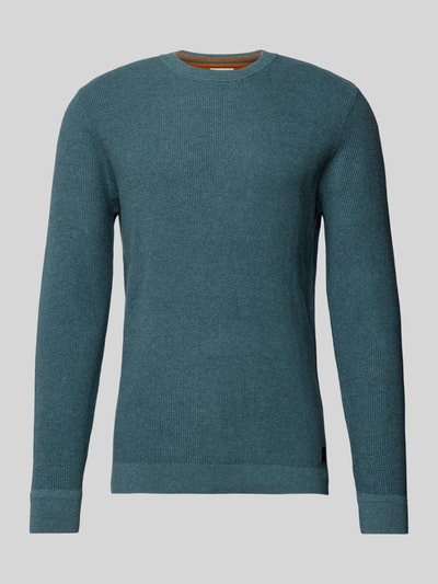 Tom Tailor Regular fit gebreide pullover van puur katoen met structuur Rookblauw - 2