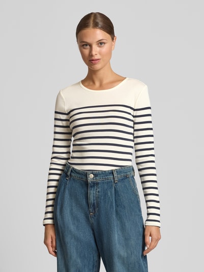 Lauren Ralph Lauren Longsleeve mit Rundhalsausschnitt Modell 'KATHARIN' Ecru Melange 4