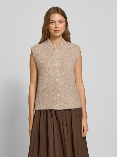 FREE/QUENT Weste in Strick-Optik Taupe 4