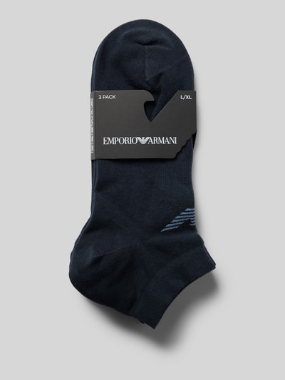 Emporio Armani Socken mit Label-Print im 3er-Pack Marine 3