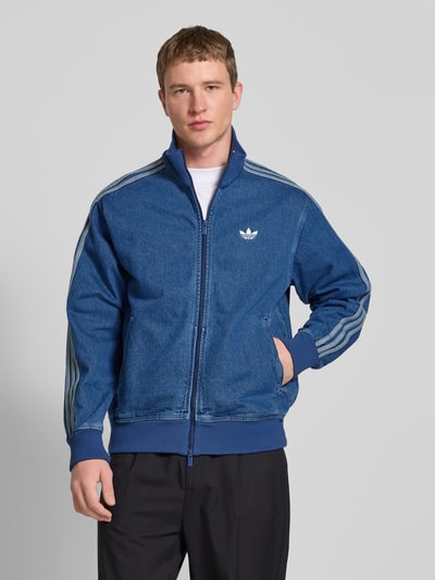 adidas Originals Sweatjacke mit gerippten Abschlüssen Jeansblau 4