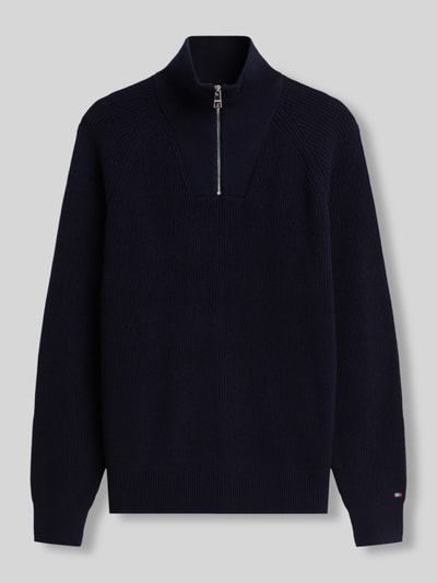 Tommy Hilfiger Regular Fit Troyer mit Woll-Baumwoll-Anteil Marine 2